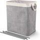 thumbnail image 1 of Cesta de lavandería plegable, cesta de ropa sucia, cesta de lavandería con asas, cesta de ropa sucia, bolsa de almacenamiento de ropa, dormitorio de lavandería, gris JM, 1 of 3