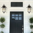 thumbnail image 6 of JONATHAN Y Westfield 10.5" 1-Light Iron/Seeded Glass Rustic Industrial Cage LED Outdoor Sconce, Oil Rubbed Bronze, 6 of 10