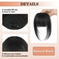 thumbnail image 2 of Bangs Hair Clip in Bangs 100% Real Human Hair Extensions French Bangs Clip on Hair Bangs for Women Fringe with Temples Hairpieces Curved Bangs for Daily Wear (Color #1 Natural Black), 2 of 6