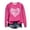 Hot Pink, variant on Women's International Cancer Printed Round Neck Long Sleeve Thin Hoodie 1 Active Wear Coats Women Casual Warm Tops Women Binding Cute Sleeve Bohemian Hoodies Women Ladies Hoodie Juniors Two Piece