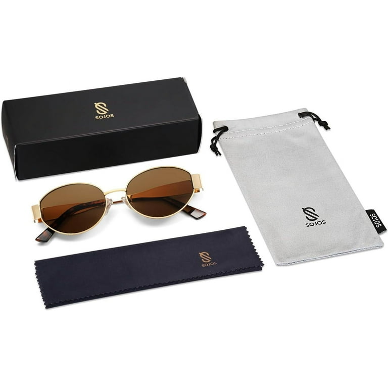SOJOS Retro Oval Sunglasses for Women Men Trendy Sun Glasses