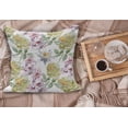 thumbnail image 2 of Floral Fluffy Throw Pillow Cushion Cover, Rose Petals Sakura Lily Flowers Blooms Romance Florets Design, Decorative Square Accent Pillow Case, 28" x 28", Fern Green Pale Pink, by Ambesonne, 2 of 5