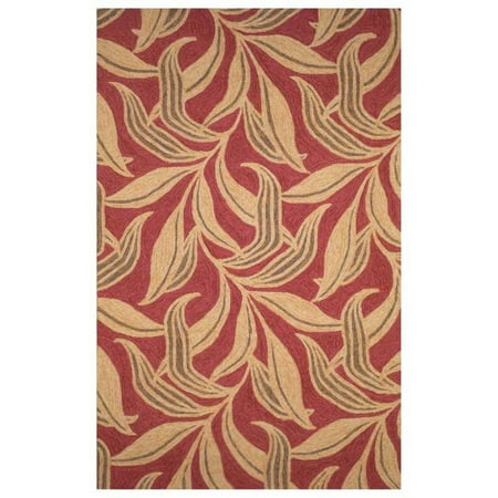 UPC 087215584099 product image for Trans-Ocean Ravella Leaf Indoor/Outdoor Rug - Red | upcitemdb.com