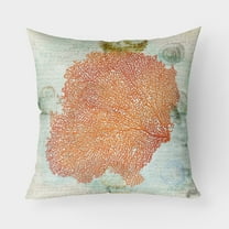 Carolines Treasures SB3023PW1818 Beach Sea Fan Coral Fabric Decorative Pillow 18H x18W multicolor