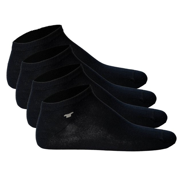 TOM TAILOR Calcetines Unisex, paquete de 4 - Básico, Calcetines de zapatilla, unicolor Azul marino 35-38