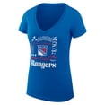 thumbnail image 2 of Women's G-III 4Her by Carl Banks Blue New York Rangers Super-Slim Fit Lightweight Collage Team Graphic T-Shirt, 2 of 3