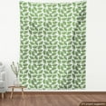 thumbnail image 3 of Aloha Fabric by the Yard, Repetitive Print of Island Leaves Flora Garden Items with Handmade Spots, Upholstery Fabric for Dining Chairs Home Decor Accents, 10 Yards, Olive Green and White by Ambesonne, 3 of 4