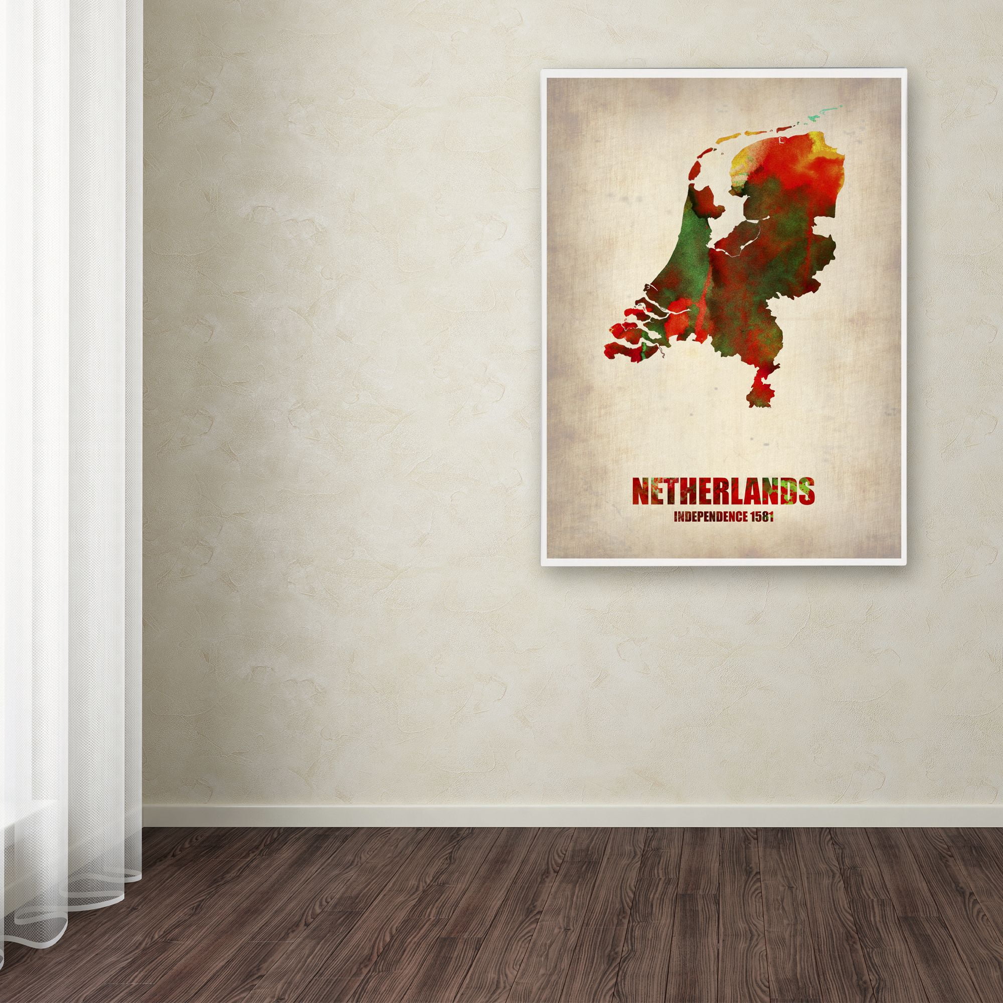 Trademark Fine Art "Netherlands Watercolor Map" Canvas Art by Naxart
