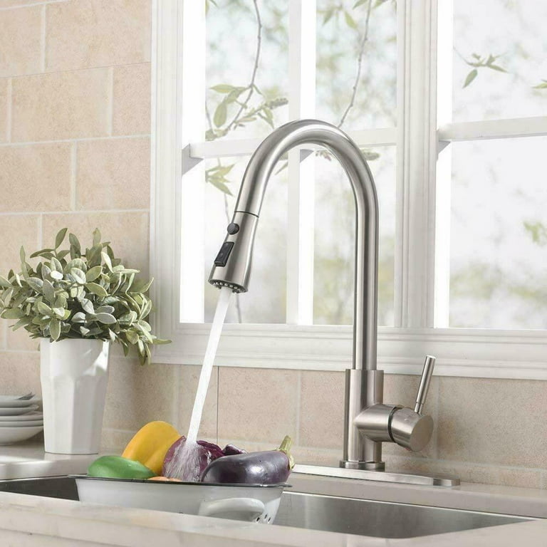 Brushed Nickel Kitchen Sink Faucet Pull Down Sprayer Single Handle Mixer Tap G3/8 DN10 Brushed Nickel Kitchen Sink Faucet Pull Down Sprayer Single Handle Mixer Tap G3/8 DN10