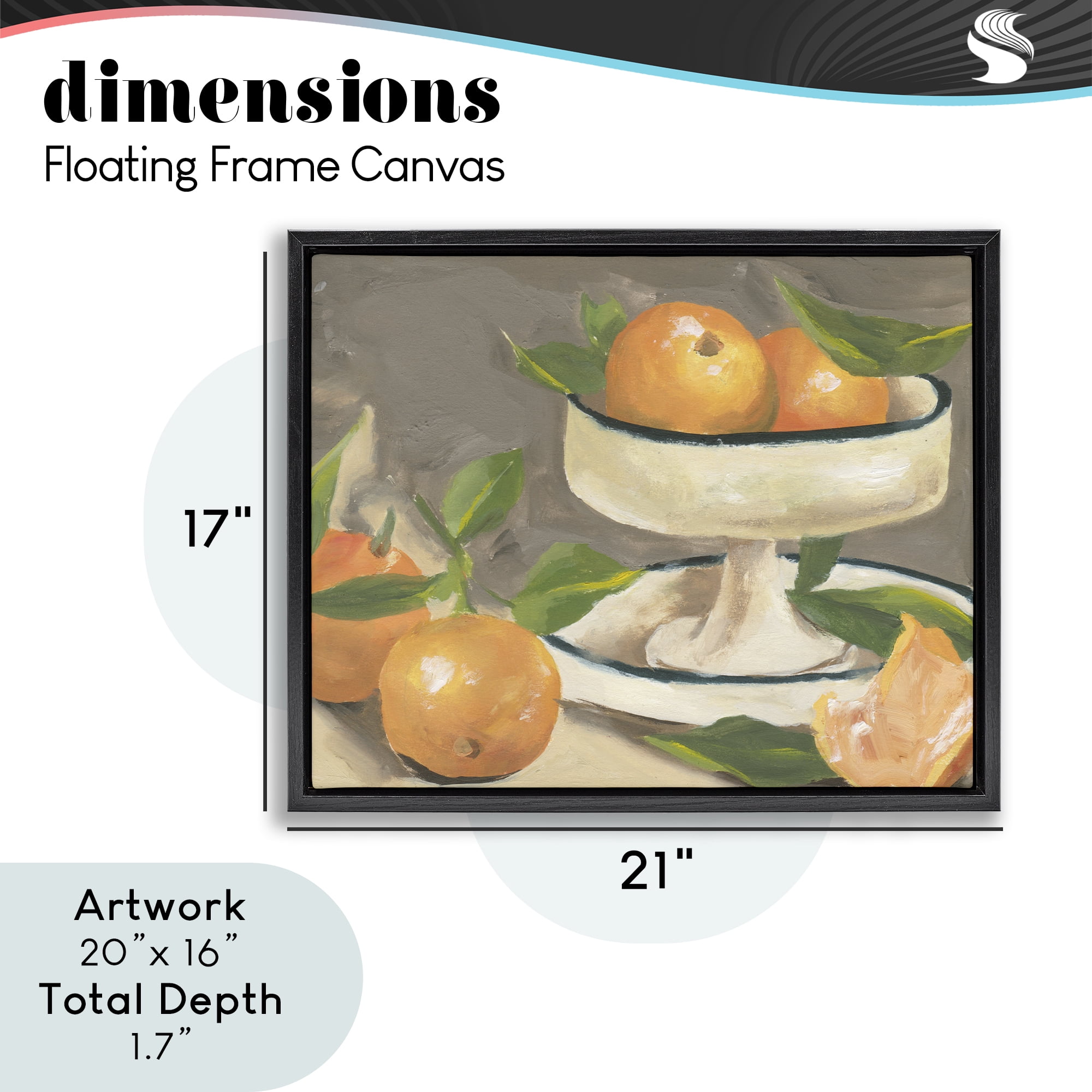 Stupell Industries Citrus In Stillness Black Framed Floater Canvas Wall Art, design by Melissa Wang