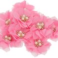 thumbnail image 1 of Flor de Chifón con Perlas de Rhinestone Uxcell, Apliques de Tela para Manualidades de Decoración de Ropa Rosa Rosa, 1 of 7