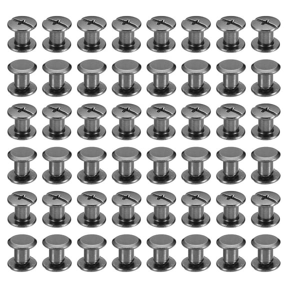 Uxcell 50 Sets Chicago Screws, M5x6mm Nickel Plated Chicago Screw Phillips Binding Post Screw Rivets for Leather, Black