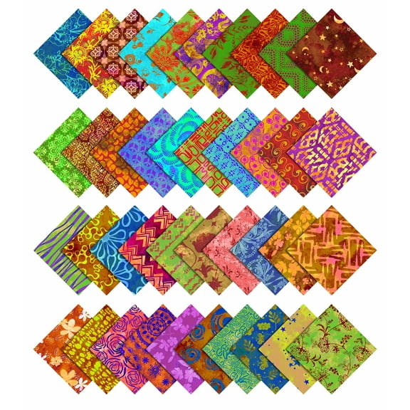 Soimoi Batik Print Precut 5-inch Cotton Fabric Quilting Squares Charm Pack DIY Patchwork Sewing Craft