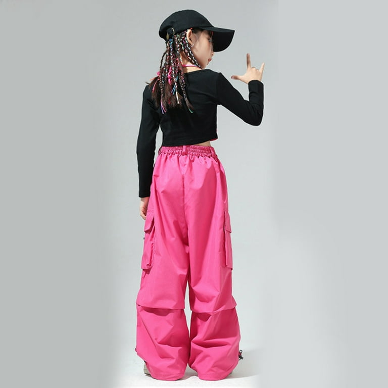 XZNPDUCQ Girls Cargo Pants- Casual Cotton Fashion Drawstring Kids