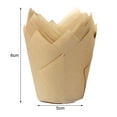 thumbnail image 3 of Yesbay 50Pcs Tulip Flower Shape Muffin Cup Disposable Paper Holiday Party Cupcake Liner Kitchen Tools,White, 3 of 8