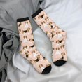 thumbnail image 5 of Rateoe Beagle Dog On Brown for Women Casual Calf Socks - Cute Crew Socks - Thin Soft Above Ankle Socks Size 5-11, 5 of 6