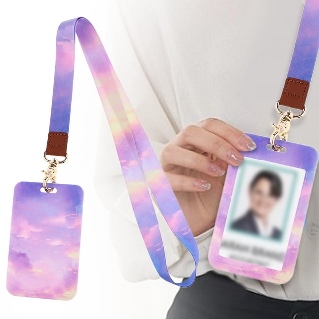 HUASHENG Lanière de Cellulaire en Forme de Cœur avec Porte-Cartes Coulissant Sangle Tressée Réglable pour Cartes O Ffice ID Cuir PVC