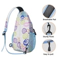 thumbnail image 2 of Nautical Starfish and Crustacean Print Lightweight Hiking Sling Backpack with Layered Storage Fashionable Design for Outdoor Enthusiasts and Travel Use, 2 of 3