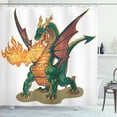 thumbnail image 1 of Ambesonne Dragon Shower Curtain, Mythical Monster Mascot, 69"Wx84"L, Hunter Green Dark Orange, 1 of 3