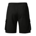 thumbnail image 3 of Domuza Cargo Sweat Shorts for Men Casual Elastic Waist Drawstring Gym Relaxed Fit Athletic Jogger Shorts with 5 Pockets Black S, 3 of 3