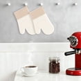 thumbnail image 3 of Unique Bargains 2pcs Soft Silicone and Cotton Heat-Resistant Oven Mitts Beige 11.2" x 7.7", 3 of 7