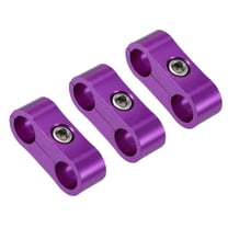 Unique Bargains 3pcs Car AN4 11mm Hose Separator Clamp Oil Line Brake Line Aluminum Alloy Fuel Line Bracket Purple