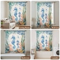 thumbnail image 6 of Seahorse Coastal Sheer Curtains 54 Inches Long, Summer Nautical Starfish Coral Beige Light Filering Curtains, Breathable Simi Curtain Privacy Drapes for Kitchen Bathroom Small Window Treatment, 6 of 9