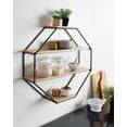 thumbnail image 4 of Kate and Laurel Lintz Octagon Floating Wall Shelf, Rustic Brown 24x24, 4 of 7
