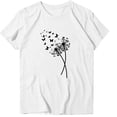 thumbnail image 4 of DeHolifer Women's T-shirts Dandelion Graphic Printed Short Sleeve Crewneck T-shrits Modal Casual Fashion Blouse Tops White M, 4 of 5