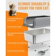 thumbnail image 6 of Stainless   Litter Box,  Kitty Litter Box with Scoop, Anti-Leakage  Entry, Non-Sticky, Easy to Clean, Grey, S (1 ), 6 of 6