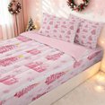 thumbnail image 2 of Erosebridal Kawaii Christmas Zipper Full Size Comforter Sets with Fitted Sheet and 2 Pillowcases, House Snowflake Zipper Bedding Set, Pink, Pink Reversible, 4pcs, 2 of 7
