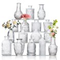 thumbnail image 1 of Set de jarrones de cristal BJONKZ Vintage para decoración de mesa para el hogar (16 unidades), 1 of 7