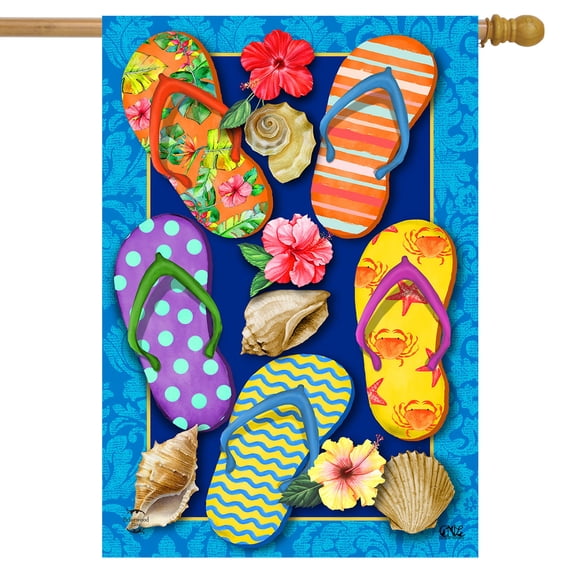 Briarwood Lane Paradise Flip Flops Summer House Flag