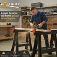 thumbnail image 2 of EHHLY Folding Saw Horses 2 Pack, Heavy Duty Clamping Sawhorse with 18" Removable Bar Clamps, 1000 LBS Capacity, Tool Tray & Cord Hooks, 2 of 7