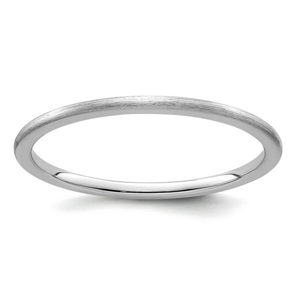 10kw 1.2mm Half Round Satin Stackable Band Ring Size 6 Stackable Ring for Women and Men - 1.0 Grams