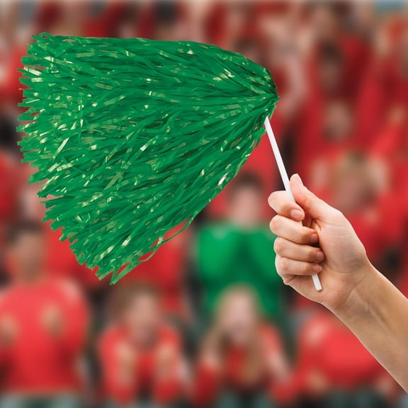 Beistle School Spirit Cheerleading Pom Pom Shakers - 12" - Green - Pack of 48