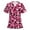 Pink, variant on Ozmmyan Womens Tops Scrubs for Women Short Sleeve V-neck Scrubs Tops Working Uniform Printed with Two Pockets Blouse Nursing Uniform Saving Clearance