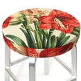 thumbnail image 3 of Lsque Vibrant Amaryllis Flowers Pattern Round Bar chair cushion covers Velvet Fabric Premium Comfort Protects from Scratches and Stains for 14-17 Inch Chair-13 inch, 3 of 7