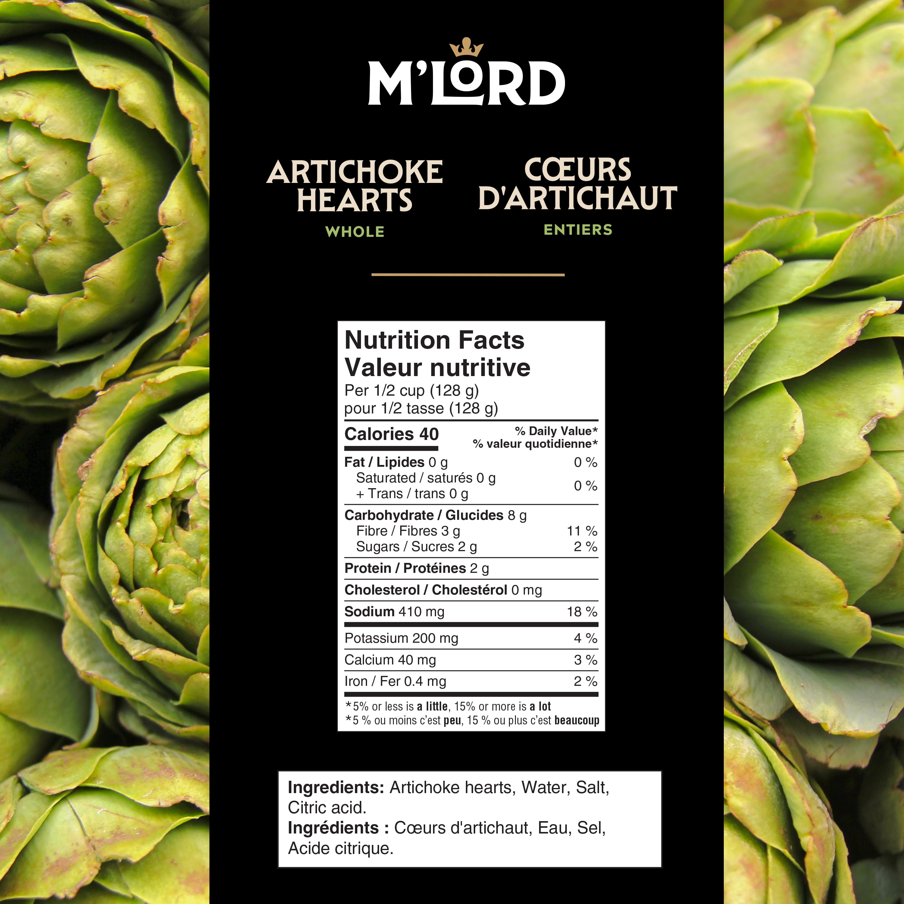 M'Lord Artichoke Hearts Whole, 398ml