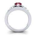 thumbnail image 4 of 2.00 Ct Pear Cut Red Ruby Gemstone & Natural Diamond Unique Engagement Ring for her 18K White Gold Size 3 by Diamond Capitals, 4 of 8