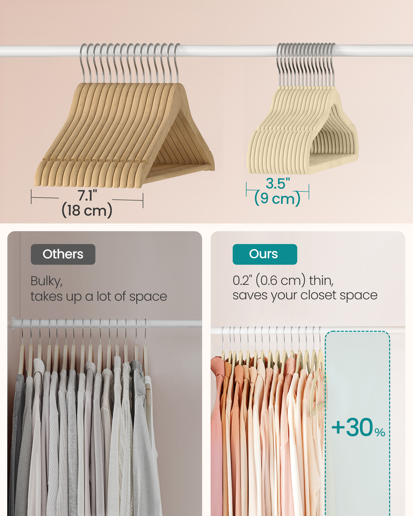 Velvet Hangers 100 Pack, Non-Slip Clothes Hangers with Silver-Colored Swivel Hooks, Slim Space-Saving for Closet, Heavy-Duty, Black