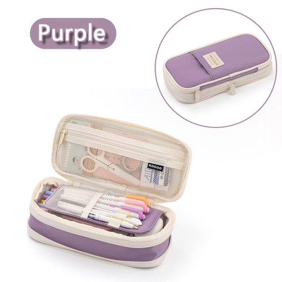 Kawaii Pencil Case Large Capacity Storage Box Waterproof Pen Bag School Supplies Accessories Stationery School Office Supplies 603-Purple