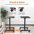 thumbnail image 4 of Small Standing Desk Adjustable Height, Mobile Stand Up Desk with 2 Lockable Wheels, Portable Rolling Laptop Computer Desk for Home, Height 28.5"-42.5", Black, 4 of 6