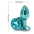 thumbnail image 5 of Rear Assets Aluminum Anal Plug, Small, Teal, 5 of 5