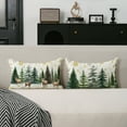 thumbnail image 2 of TAJWE Christmas Throw Pillow Covers Reindeer Snowflake Xmas Tree Pillowcases Farmhouse Winter Holiday Decorative Cushion Cases for Sofa Couch Living Room Home Décor 12x20 Inches Set of 2, 2 of 6