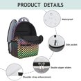 thumbnail image 4 of Rainbow Checkerboard Backpack for School,Cute School Bag,Schoolbag with Adjustable Shoulder Straps & Padded Back,15.3"x11"x6.7", 4 of 6