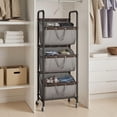 thumbnail image 4 of GRANNY SAYS 3 Tier Laundry Basket with Wheels, 120L Rolling Laundry Hamper Sorter, Metal Frame Laundry Organizer, 3 Bin Removable Bags, Gray, 4 of 9