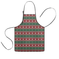 Red and Green Christmas Snowman Pattern Kids Aprons for Girls and Boys,Adjustable Neck Strap Toddler Aprons for Kids Cooking Baking