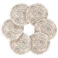 thumbnail image 2 of Haosy Set of 6 Drink Woven Coaster with Holder Heat Resistant Non-Slip Bar Coasters 4 Inches Lines Roses, 2 of 7