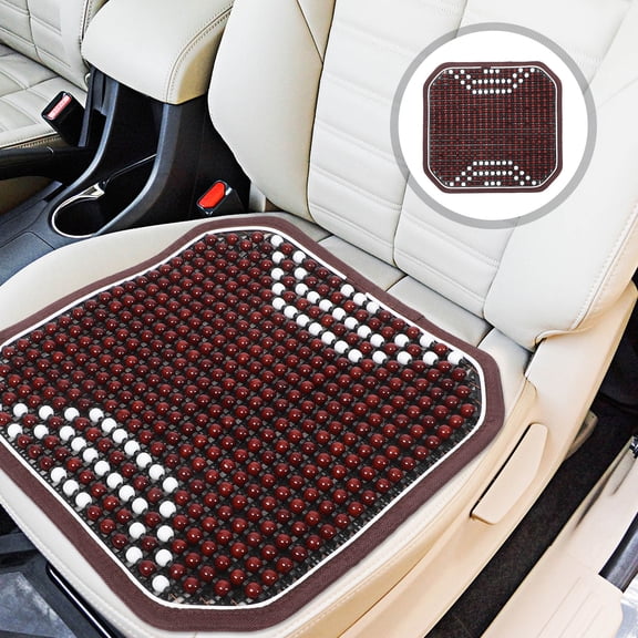 ELAYARD Car Seat Protective Cushion Beaded Seat Cushion Coffee Wood Durable 1Pack